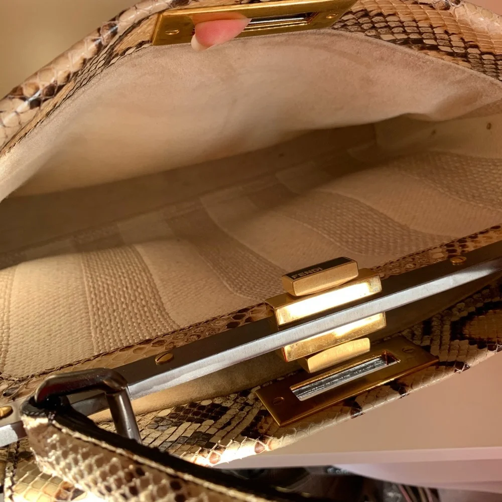 Fendi python peekaboo handle bag crossbody